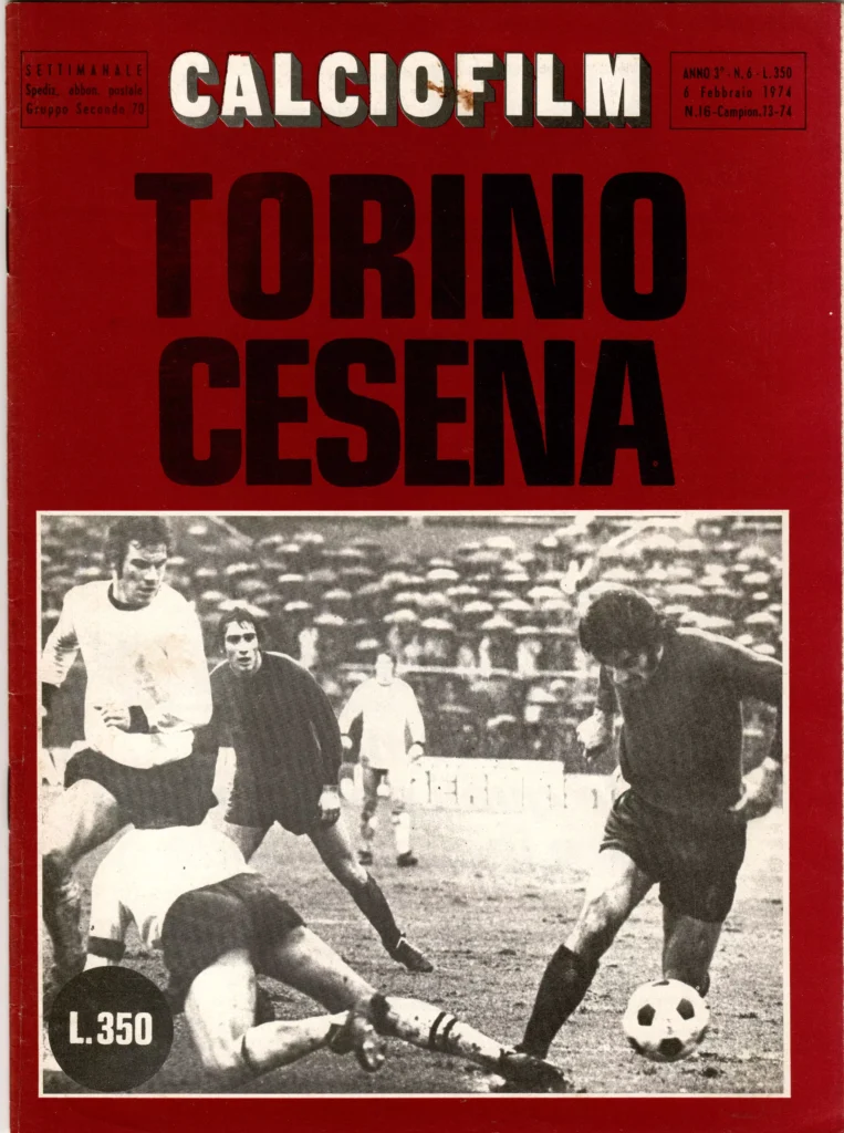 CalcioFilm, Sargraf, 6 febbraio 1974, n. 16, copertina, Torino-Cesena 1973-74