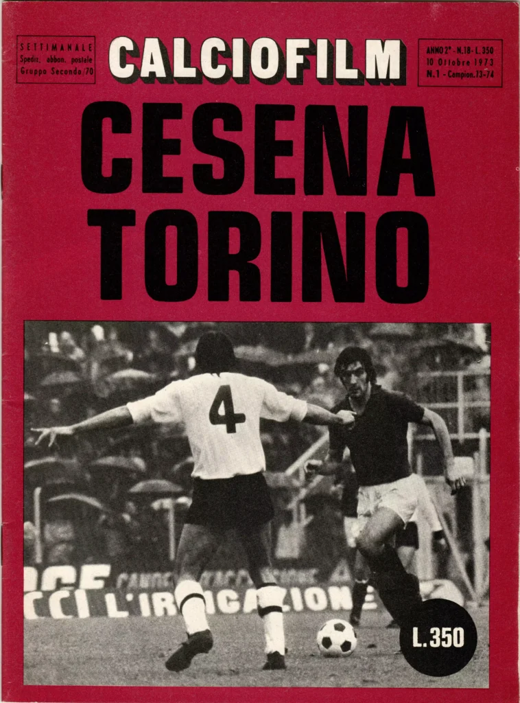 CalcioFilm, Sargraf, 10 ottobre 1973, n. 1, copertina, Cesena-Torino 1973-74