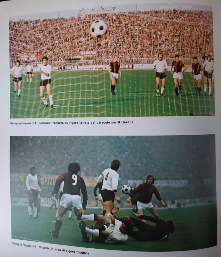 Enciclopedia Tutto il calcio minuto per minuto, European Book, 1973-74, vol. 2, p.s.n., con foto Bertarelli Bologna-Cesena 1973-74