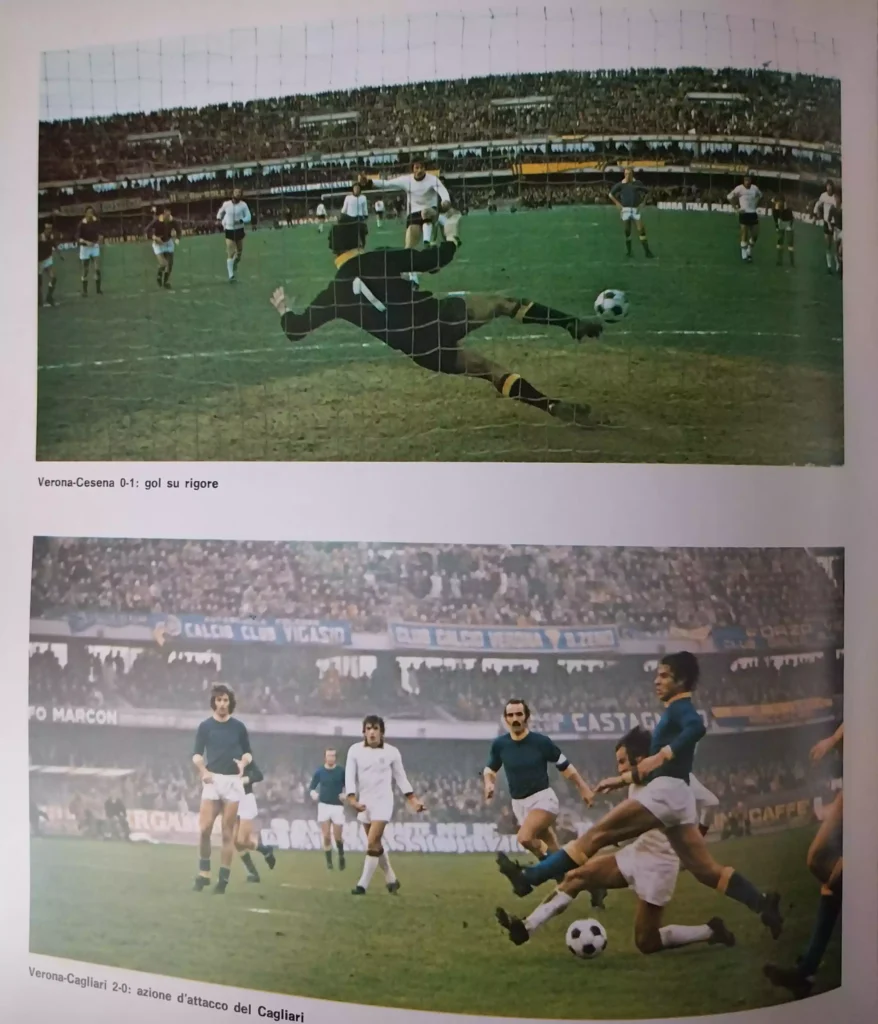 Enciclopedia Tutto il calcio minuto per minuto, European Book, 1973-74, vol. 2, p.s.n., con foto Bertarelli Verona-Cesena 1973-74