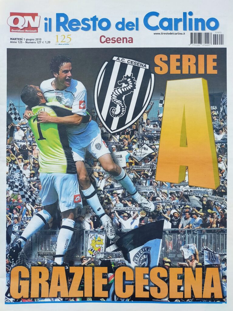 Il Resto del Carlino celebra la promozione del Cesena in A 2009-10