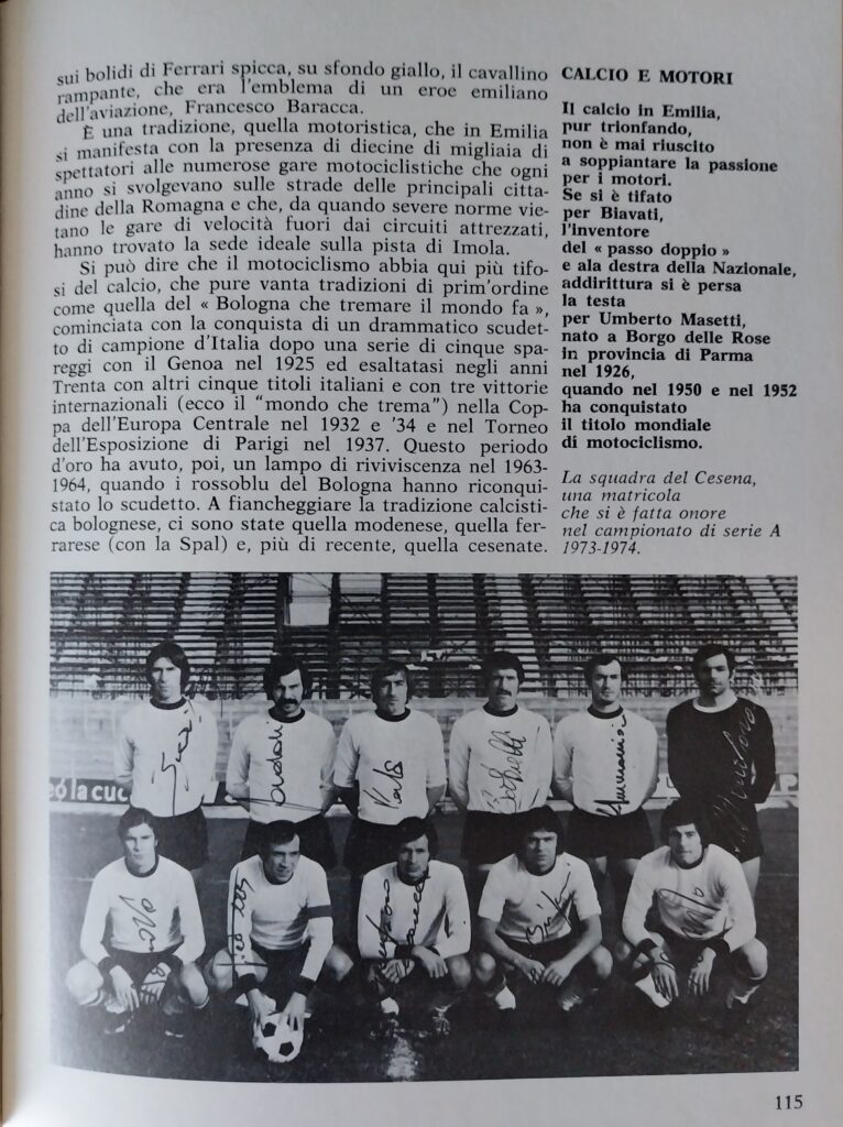 L'Italia delle regioni - Emilia Romagna, Fratelli Fabbri Editori, 1974, p. 115, Cesena 1973-74