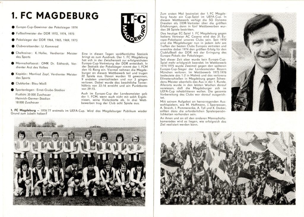 Programma Magdeburgo-Cesena 1976-77, pp. 10-11