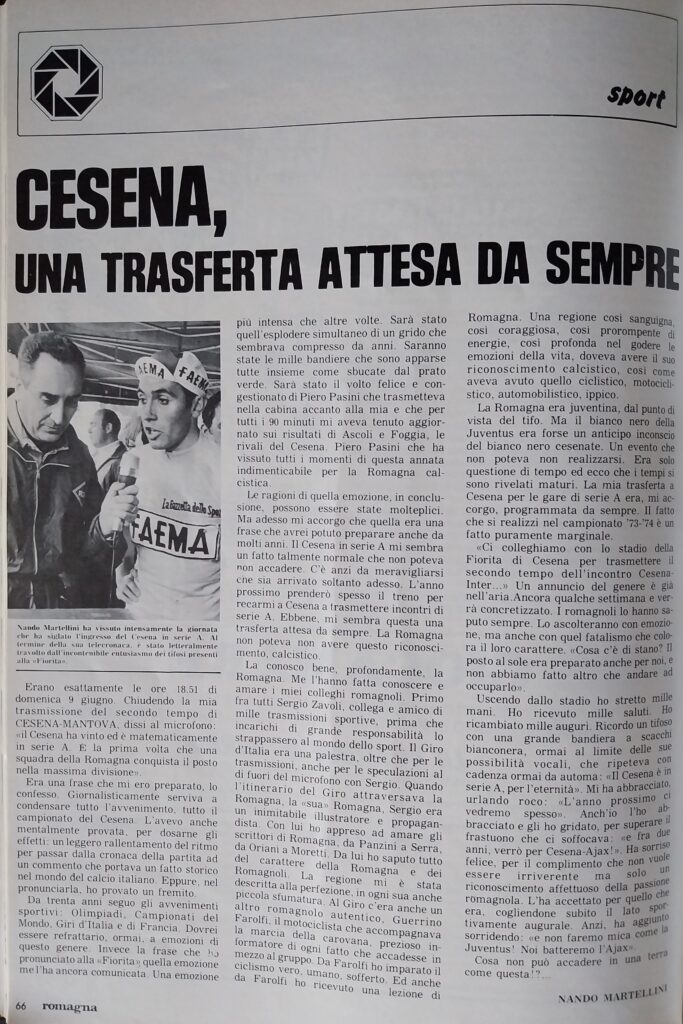 Romagna luglio 1973 n. 5, p. 66 articolo Cesena di Nando Martellini