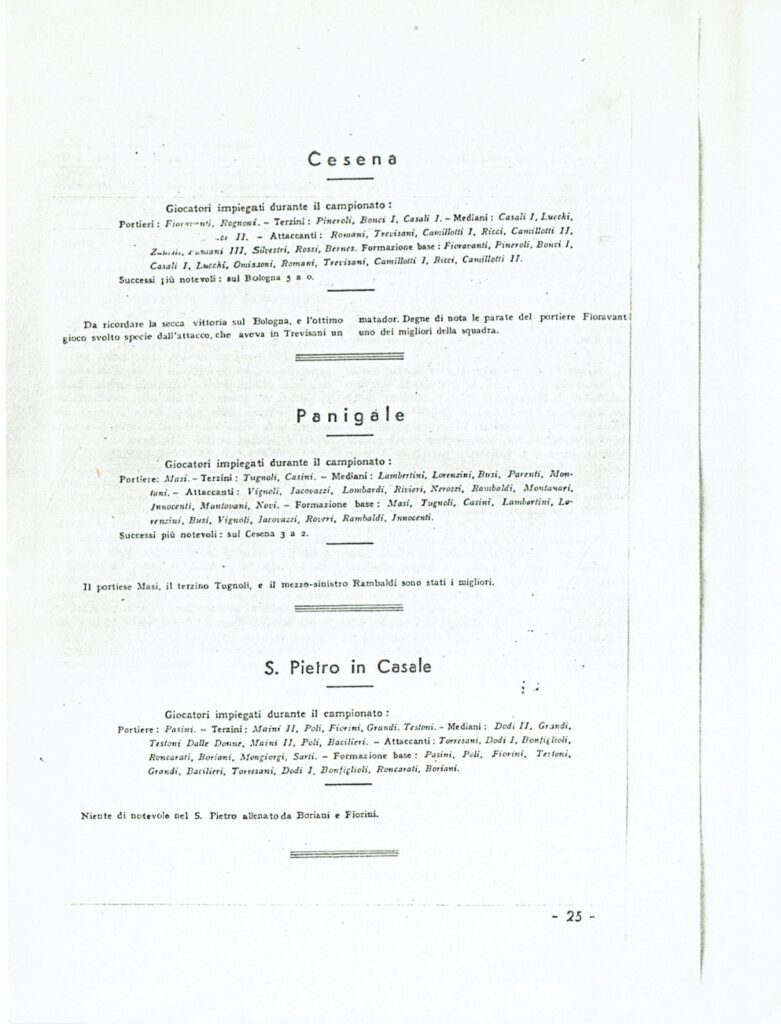 Almanacco Del Riccio 1943-44 pagina Cesena