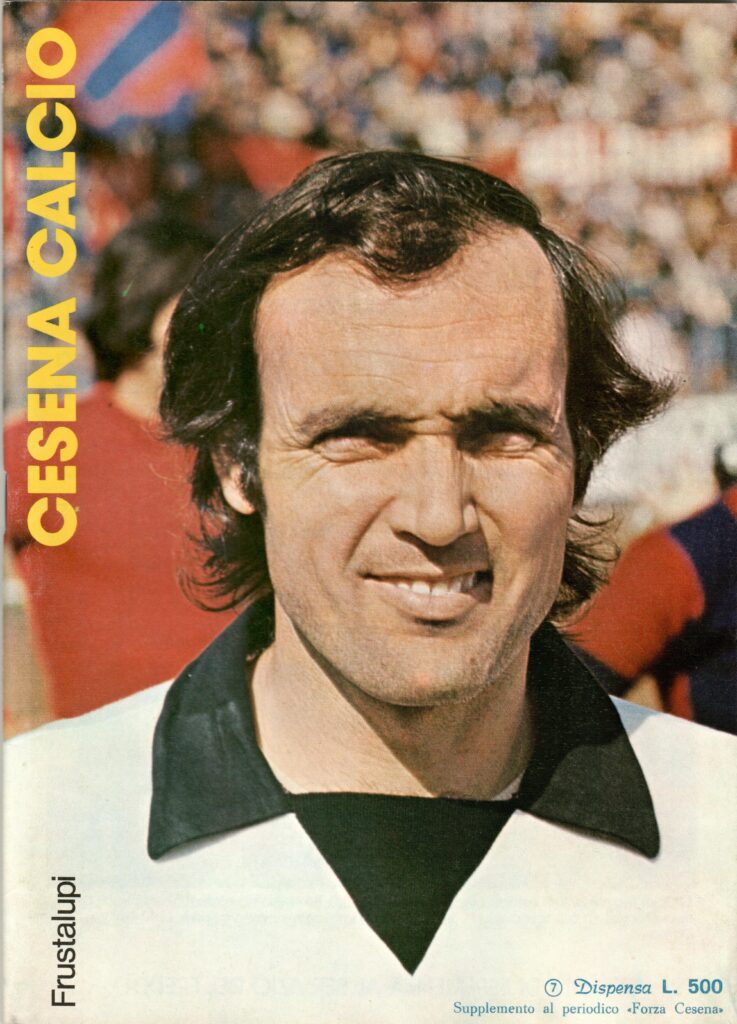 Cesena Calcio supplemento al Forza Cesena, dispensa n. 7, 1976-77, copertina con Frustalupi