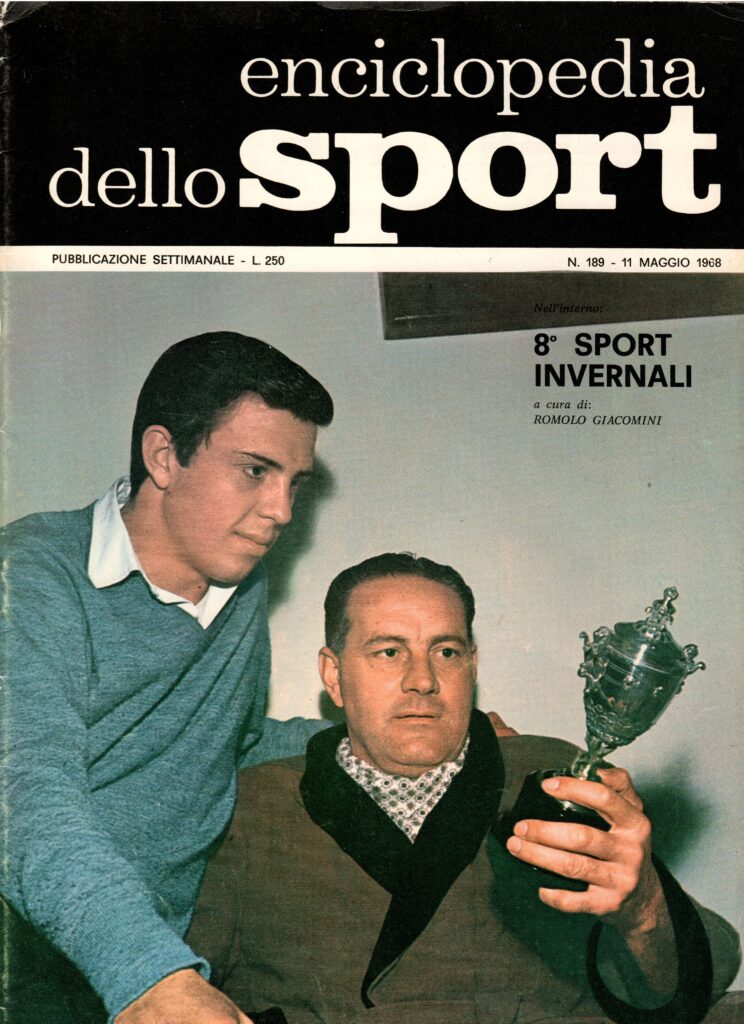 Enciclopedia dello Sport Edizioni Sportive Italiane Roma 11 maggio 1968, n. 189, copertina con Carniglia 1967-68