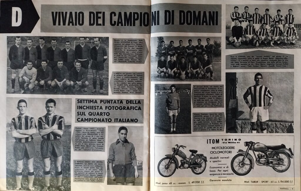 Football 14 gennaio 1960, n. 2, pp. 40-41, articolo serie D con foto Cesena 1959-60