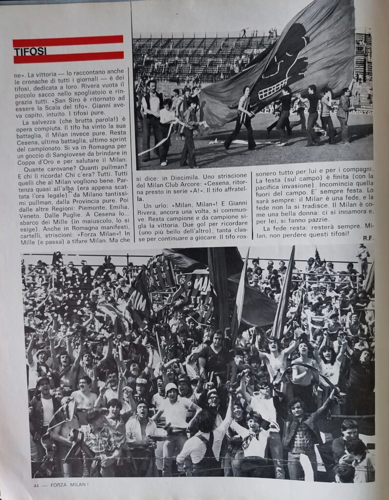 Forza Milan giugno 1977, n. 6, p. 44, Cesena-Milan 1976-77