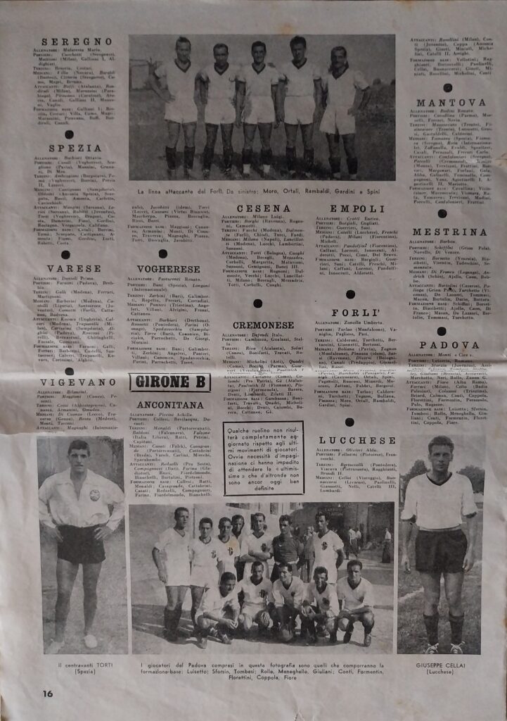 La Gazzetta dello Sport calendario 1946-47, settembre 1946, p. 16, presentazione Cesena