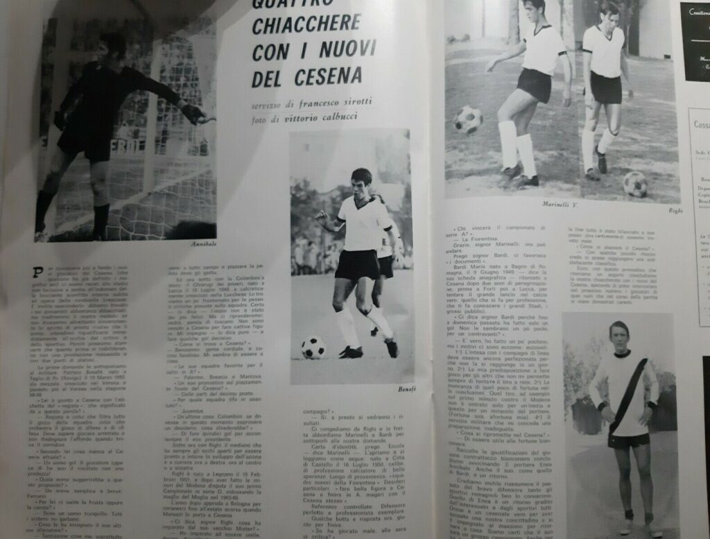 Romagna Flash 1970 pagine Cesena 1970-71 Bonafè Marinelli Vasco Bardi