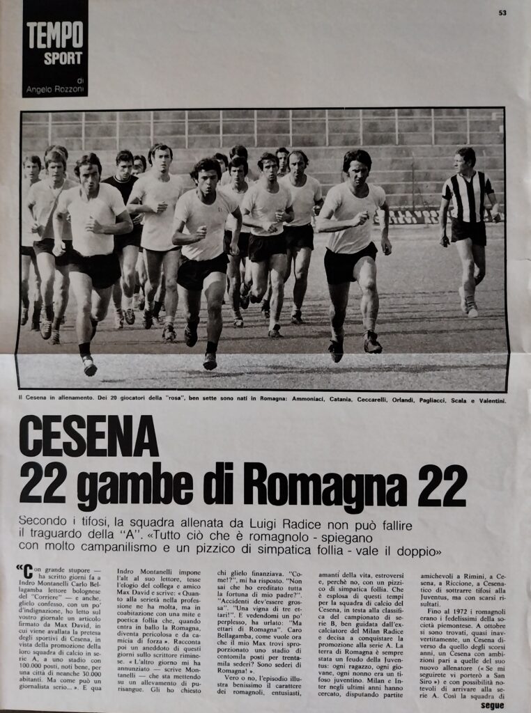 Tempo 28 gennaio 1973, n. 2-3, p. 53, articolo Cesena 1972-73