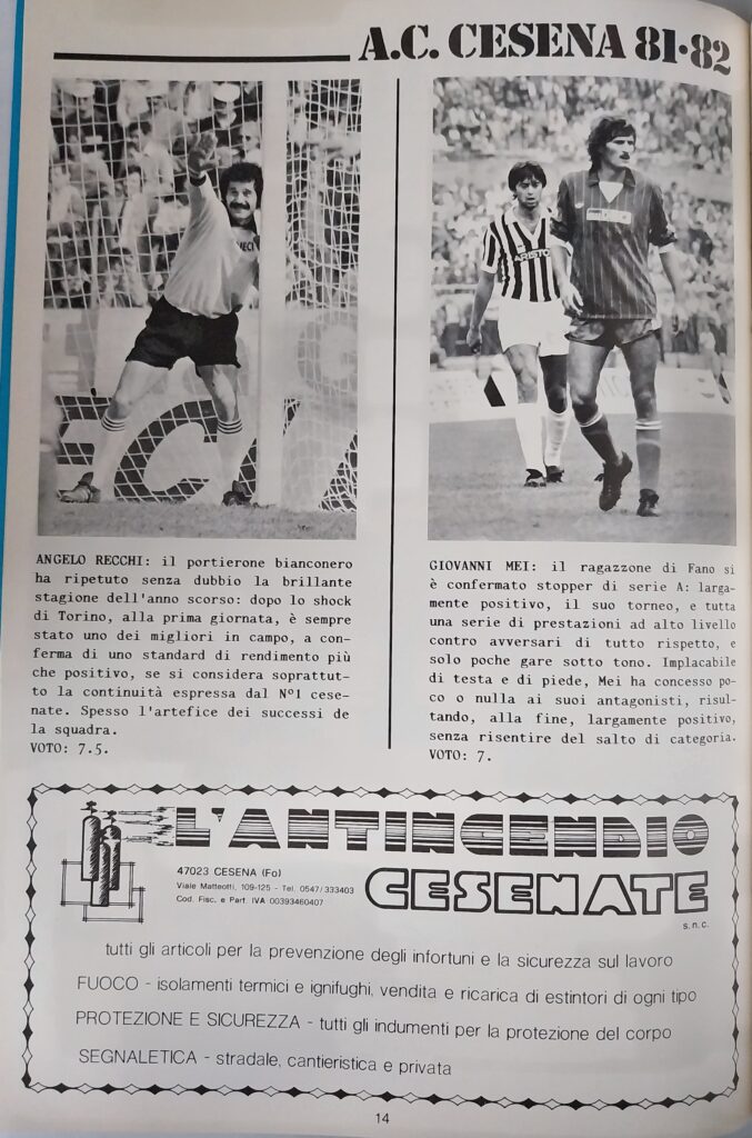 AC Cesena 81-82, giugno 1982, numero unico, p. 14 Recchi Mei