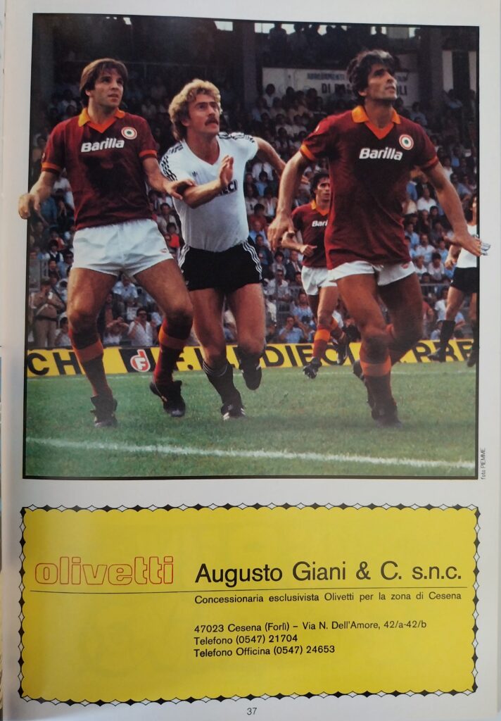 AC Cesena 81-82, giugno 1982, numero unico, p. 37 Schachner in Cesena-Roma 1981-82