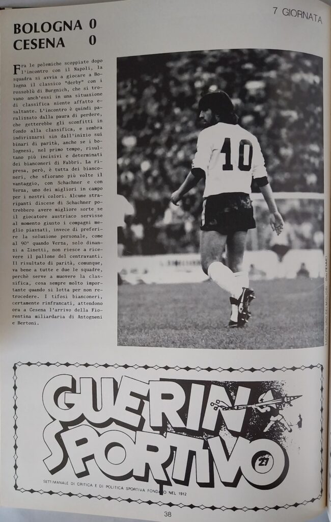 AC Cesena 81-82, giugno 1982, numero unico, p. 38 Bologna-Cesena 1981-82 Lucchi Fabrizio