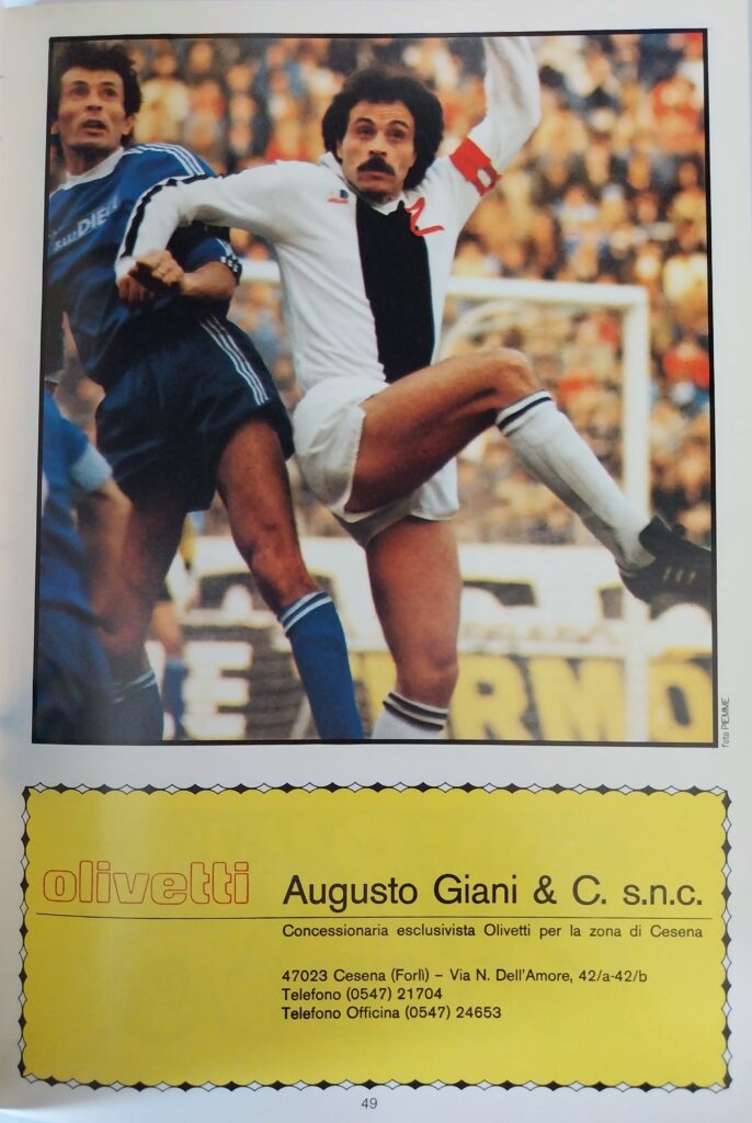 AC Cesena 81-82, giugno 1982, numero unico, p. 49 Ceccarelli in Udinese-Cesena 1981-82