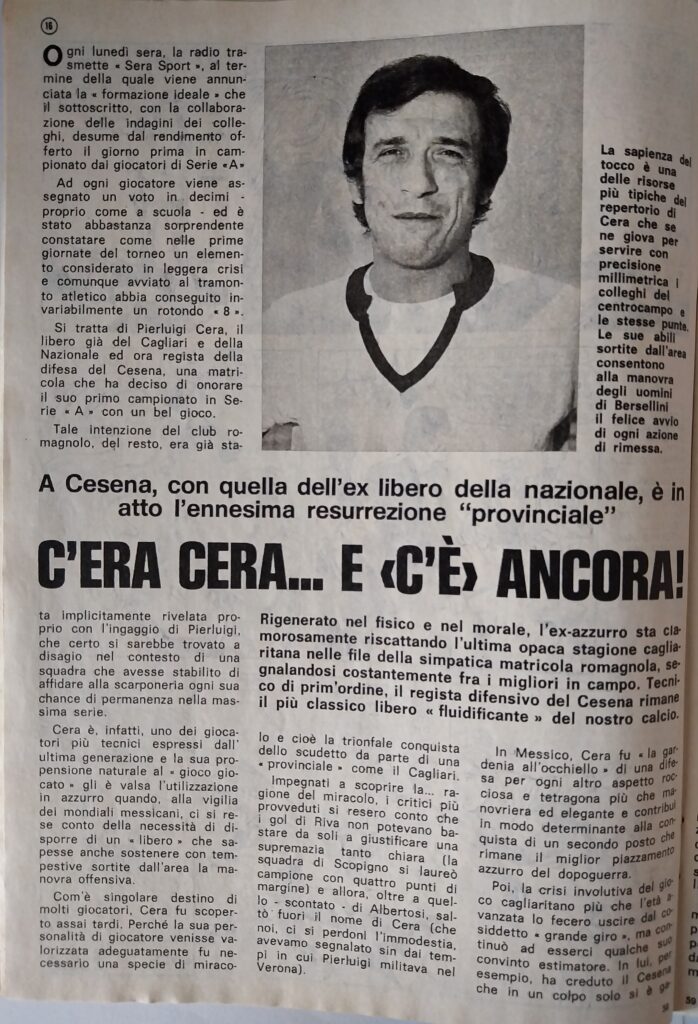 Albo dell'Intrepido 27 dicembre 1973, n. 1453, p. 16, articolo Cera 1973-74