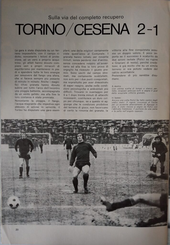 Alè Toro febbraio-marzo 1974, n. 2-3, p. 20, Torino-Cesena 1973-74