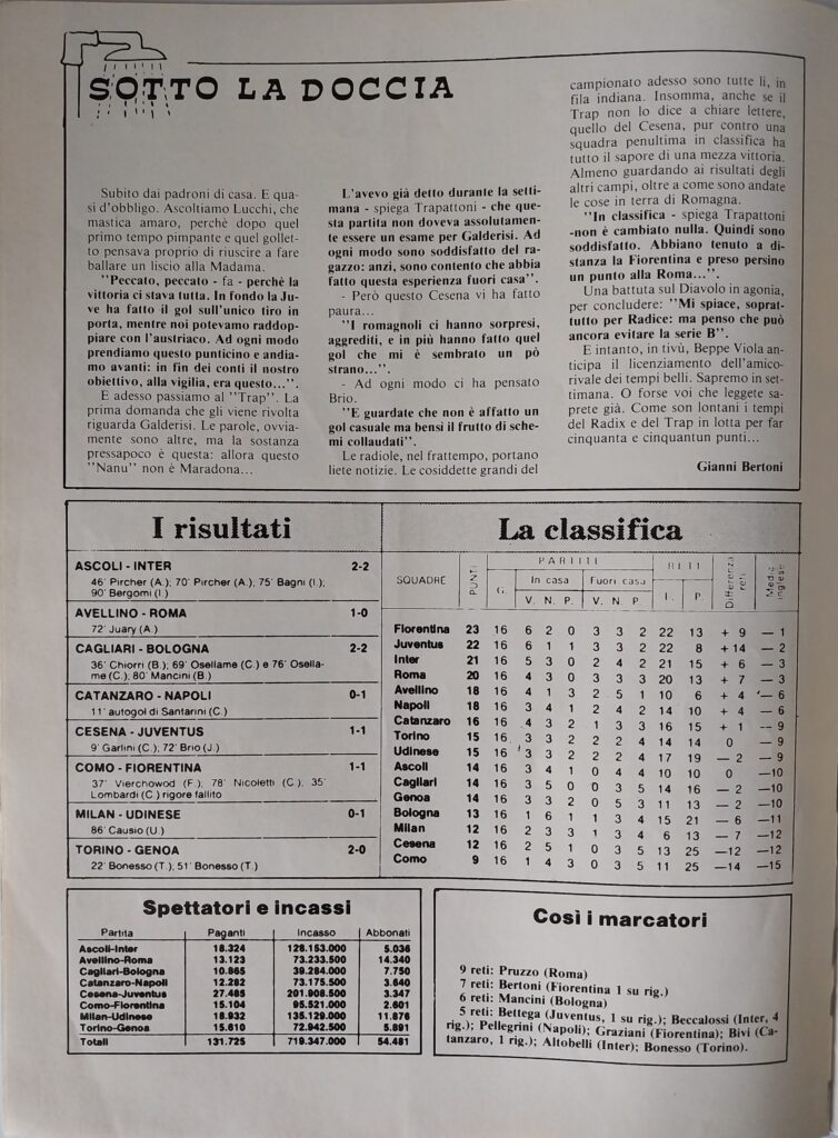 CalcioFilm 27 gennaio 1982, n. 4, p. 18, Cesena-Juventus 1981-82