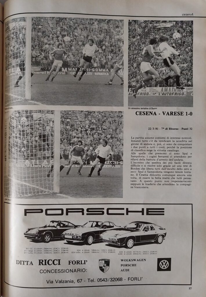 Calbucci Poggi CesenA 1981, p. 57 Bordon Bonini Cesena-Varese 1980-81