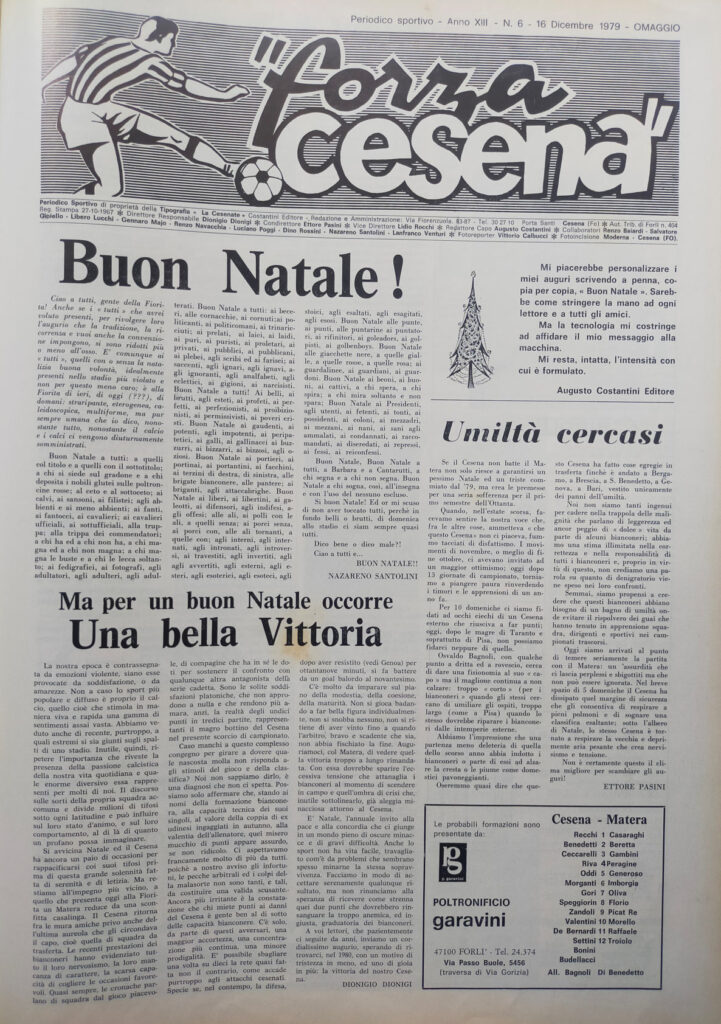 Cesena-Matera 1979-80 Forza Cesena 1979-80 0024 16 dicembre 1979 n. 6