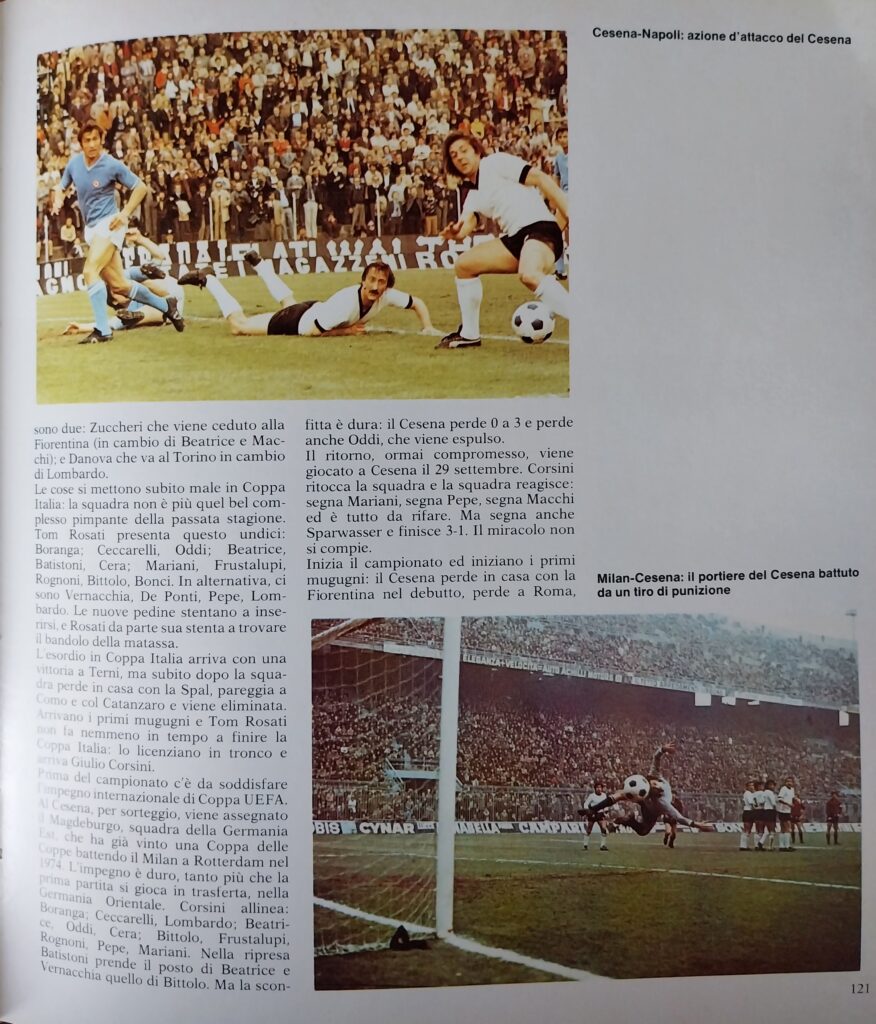 Enciclopedia Tutto il Calcio Minuto per Minuto European Book appendice 1978-79 Cesena-Napoli 1976-77 e Milan-Cesena 1976-77