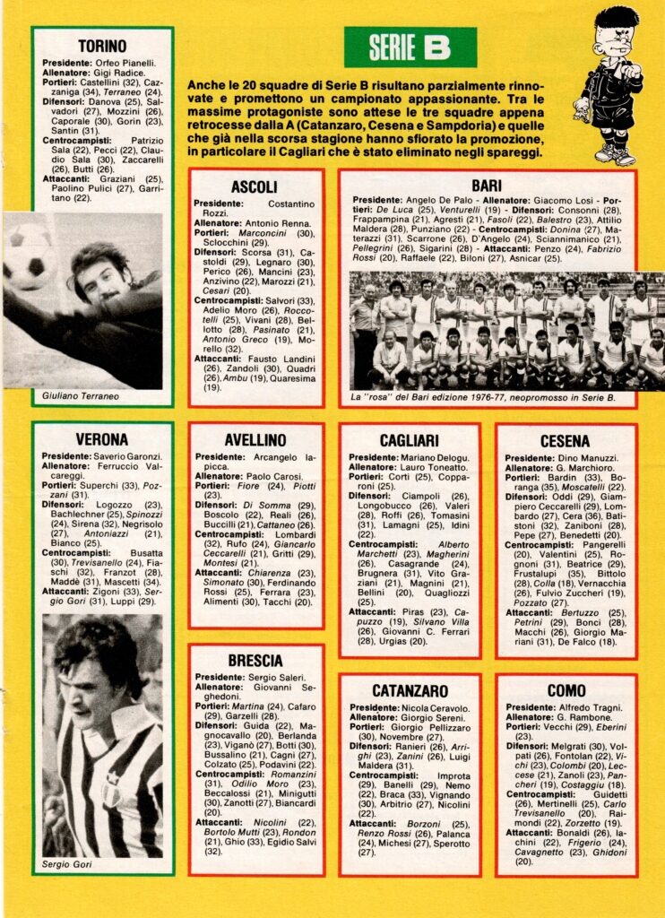 Il Giornalino 28 agosto 1977, n. 34, presentazione squadre 1977-78