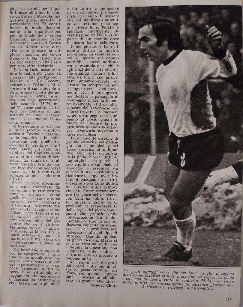 Intrepido 22 aprile 1976, n. 17, p. 9, articolo Frustalupi 1975-76