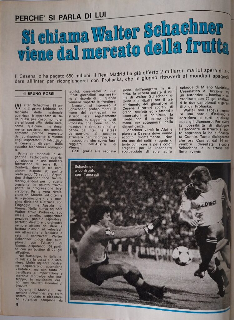 Intrepido Sport 24 febbraio 1982, n. 8, p. 8, articolo Schachner