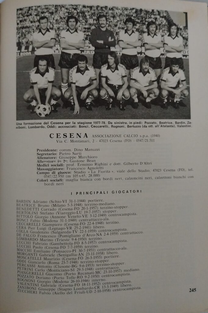 Panini Almanacco 1978, p. 245, Cesena 1977-78