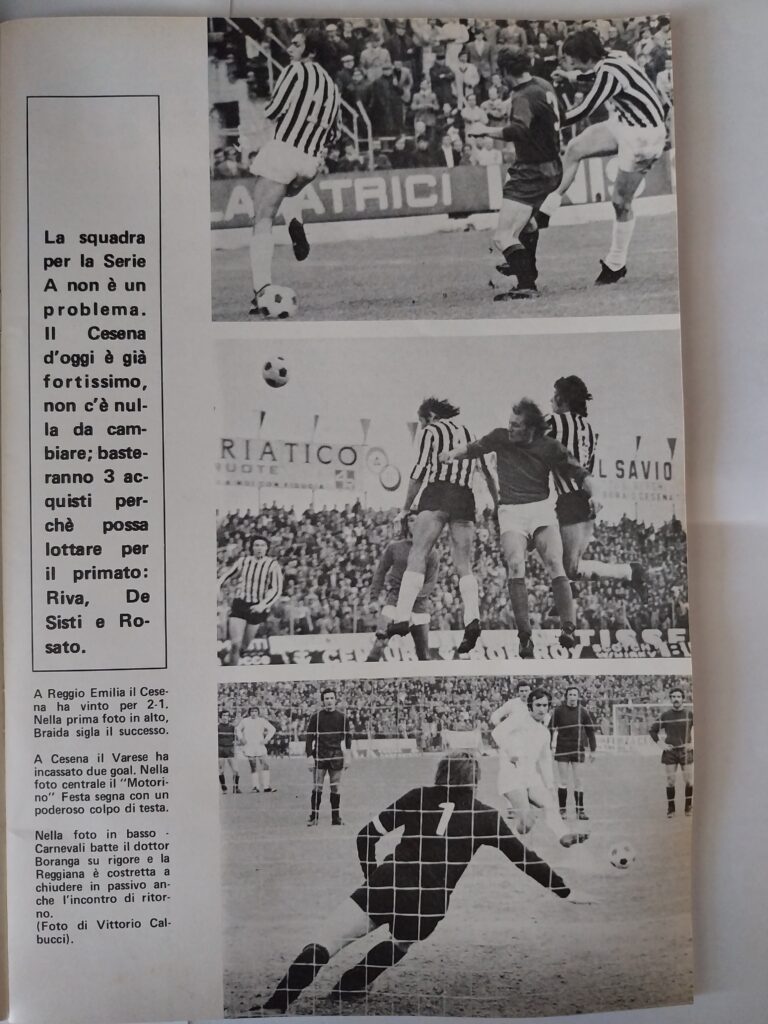 Romagna 10 giugno 1973, n. 4 numero speciale, p. 11 Reggiana-Cesena 1972-73 Cesena-Varese 1972-73