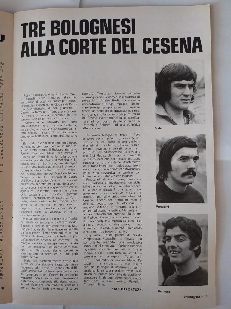 Romagna 10 giugno 1973, n. 4 numero speciale, p. 23 Lanzi Pasqualini Battisodo 1972-73