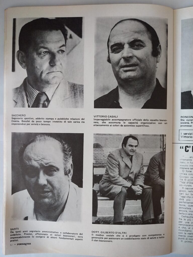 Romagna 10 giugno 1973, n. 4 numero speciale, p. 32 Sacchero Casali Sarti D'Altri 1972-73