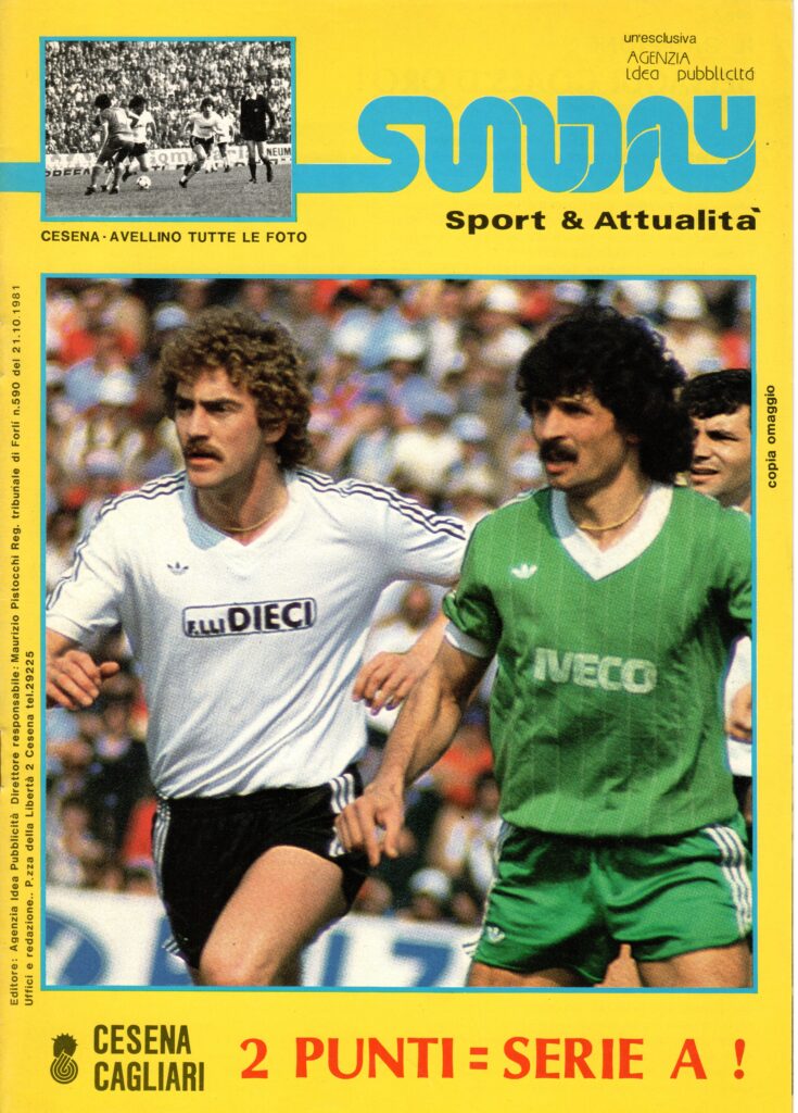 Sunday 13 presentazione Cesena-Cagliari 1981-82 e foto Cesena-Avellino 1981-82 Schachner