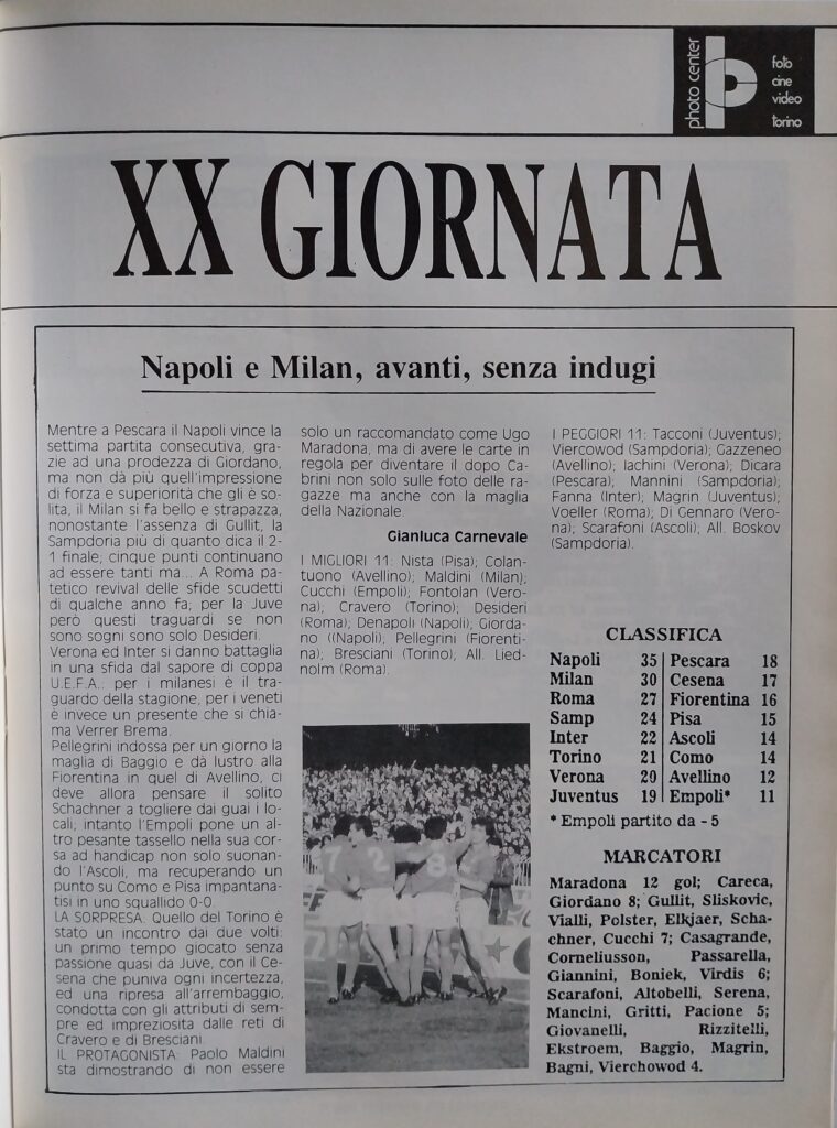 CalcioFilm marzo 1988, n. 6, p. 15, Torino-Cesena 1987-88