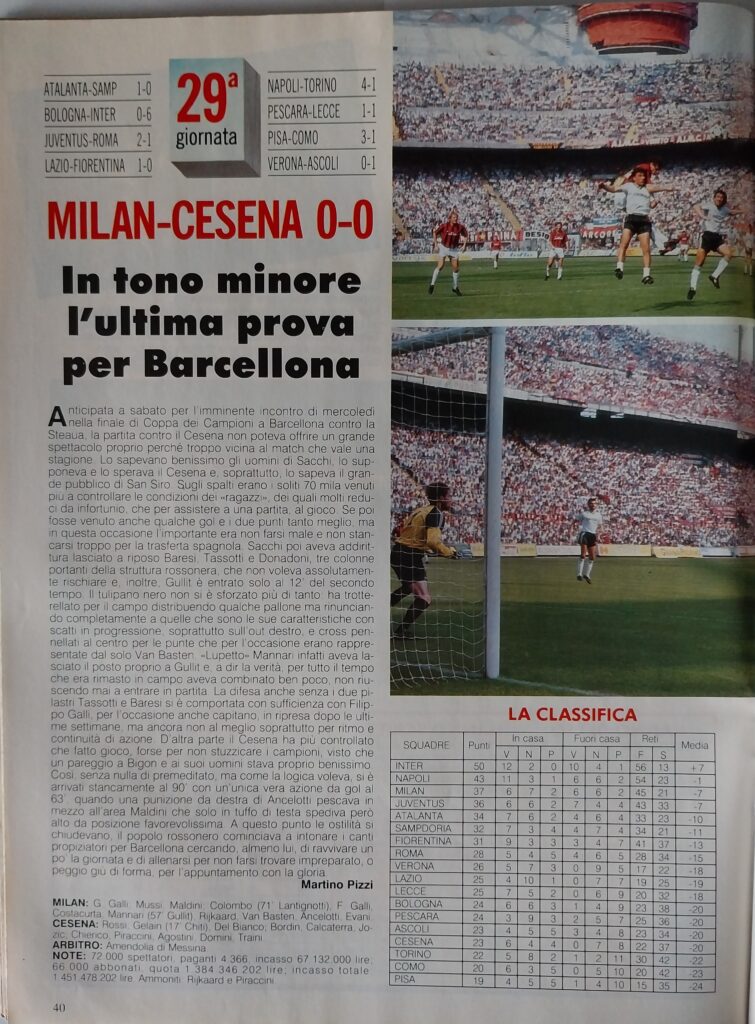 Forza MIlan giugno 1989, n. 6, p. 40, Milan-Cesena 1988-89