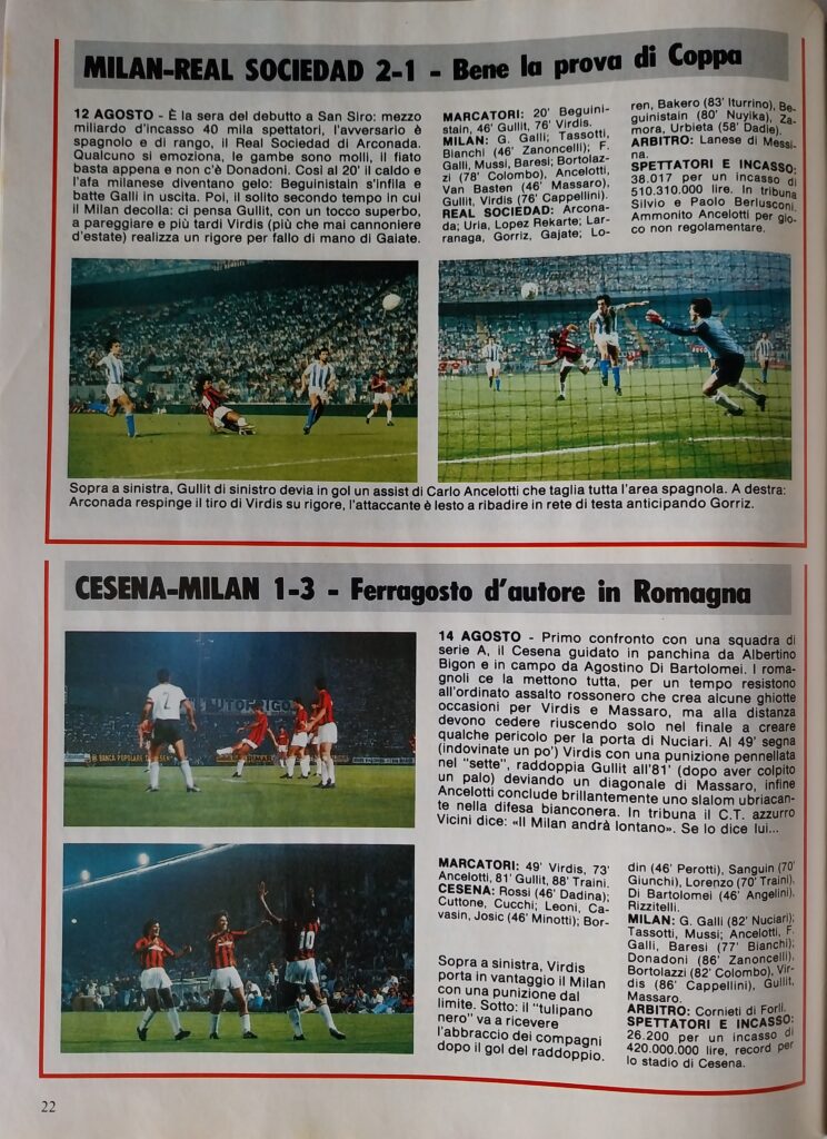 Forza Milan settembre 1987, n. 9, p. 22, Cesena-Milan 1987-88 amichevole