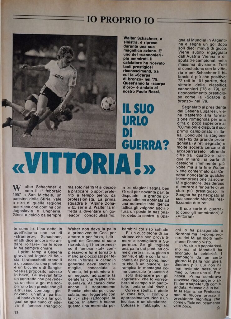 Il Monello 27 novembre 1982, n. 48, p. 92, Io proprio io Walter Schachner 1982-83