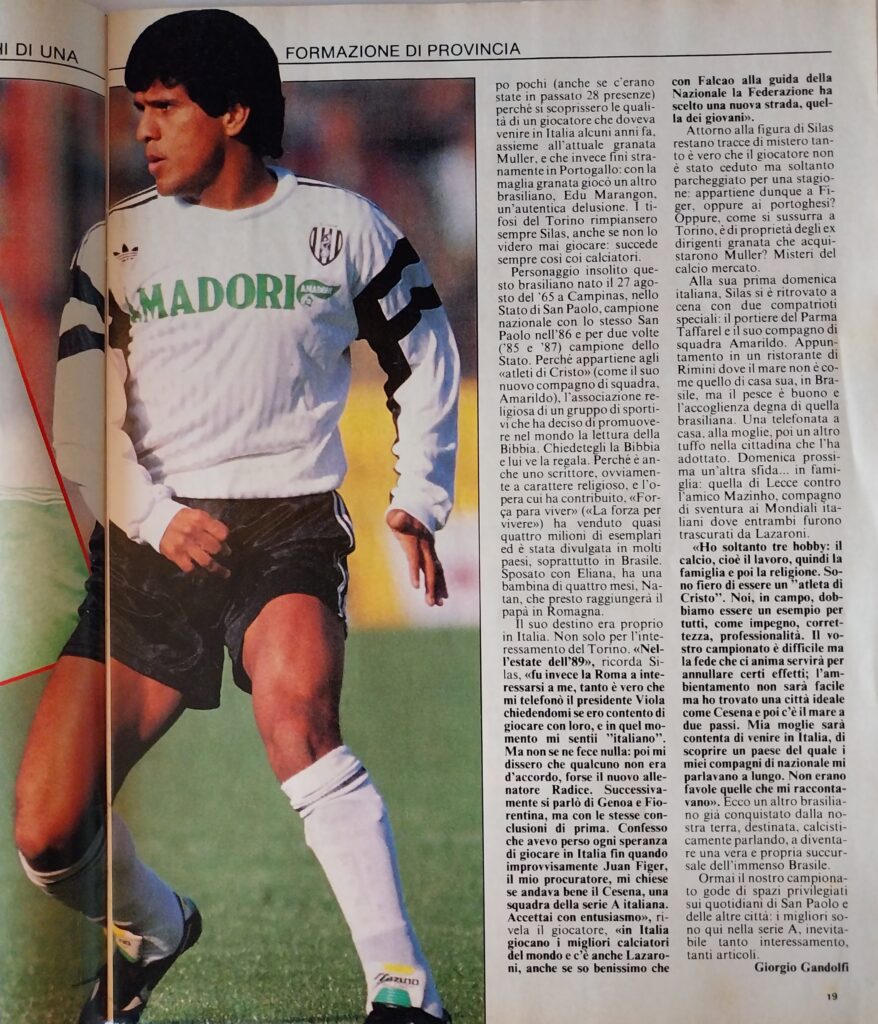 Intrepido 20 novembre 1990, n. 47, p. 19, articolo Silas 1990-91