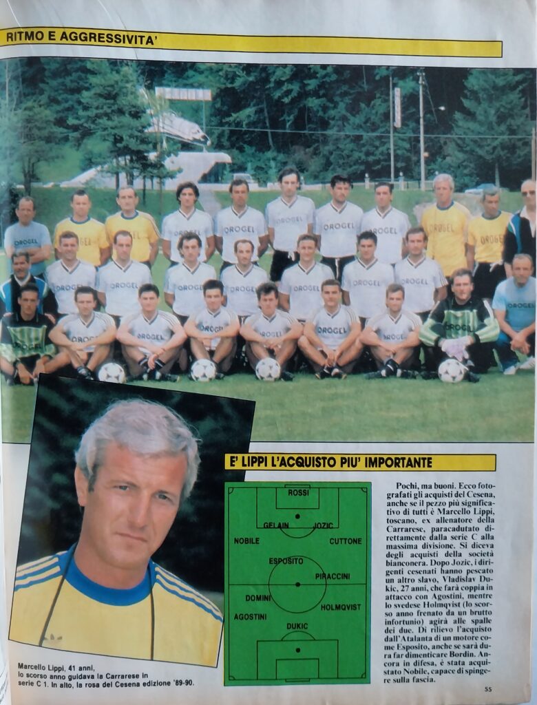 Intrepido Sport 5 settembre 1989, n. 36, p. 55, presentazione Cesena 1989-90 Lippi