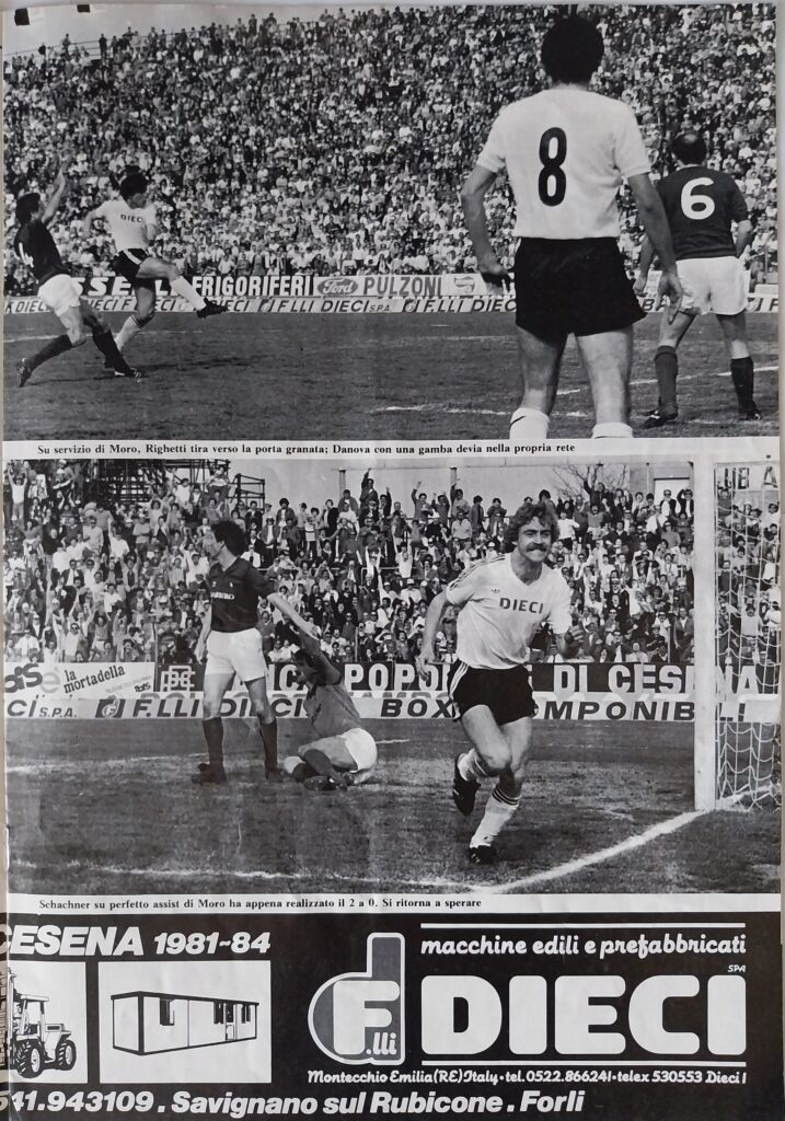 L'Uovo 11 aprile 1983, n. 62, p. 7, Cesena-Torino 1982-83 Righetti Schachner