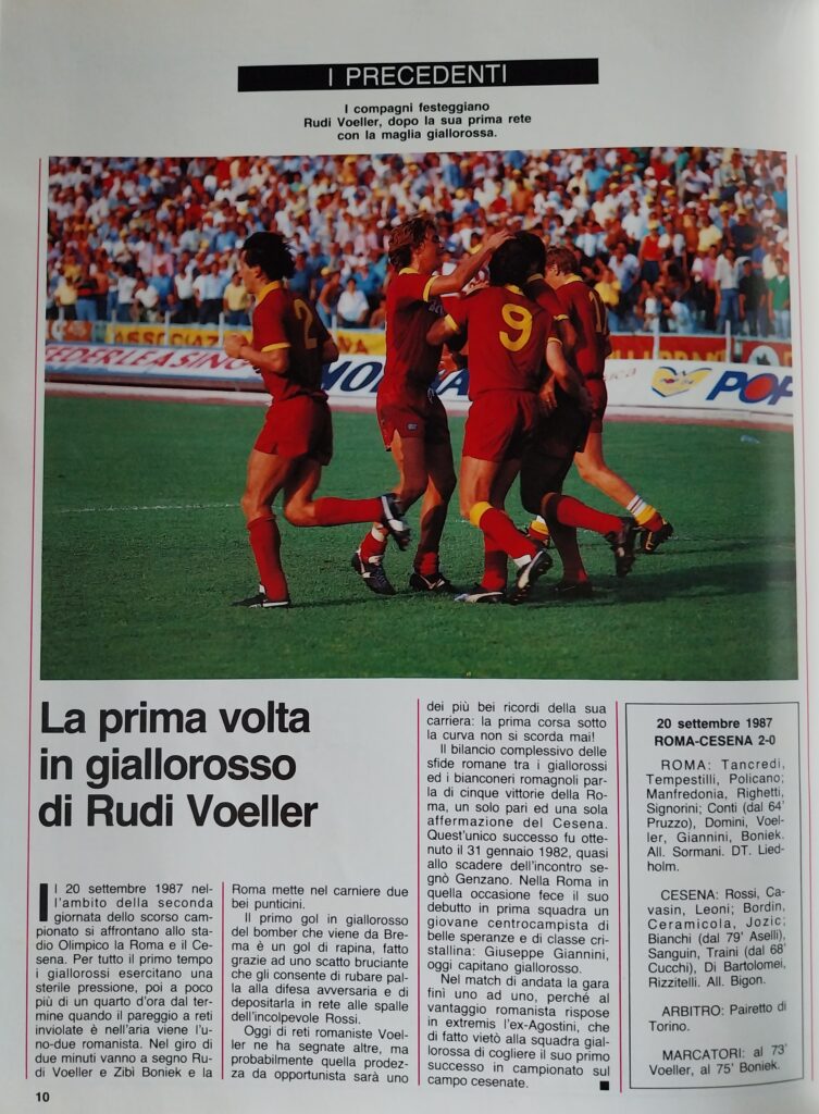 LaRoma 2 aprile 1989, n. 61, p. 10, presentazione Roma-Cesena 1988-89