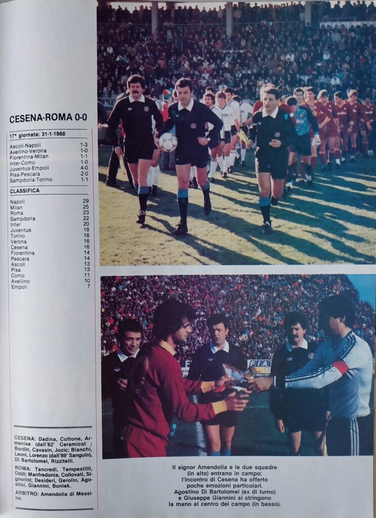 LaRoma febbraio 1988, n. 47, p. 39, Cesena-Roma 1987-88