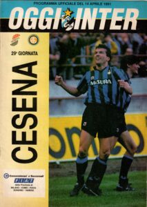 Oggi Inter 14 aprile 1991, copertina, programma Inter-Cesena 1990-91