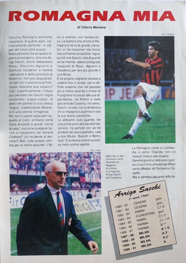 Oggi Milan 3 febbraio 1991, p.11, programma Milan-Cesena 1990-91