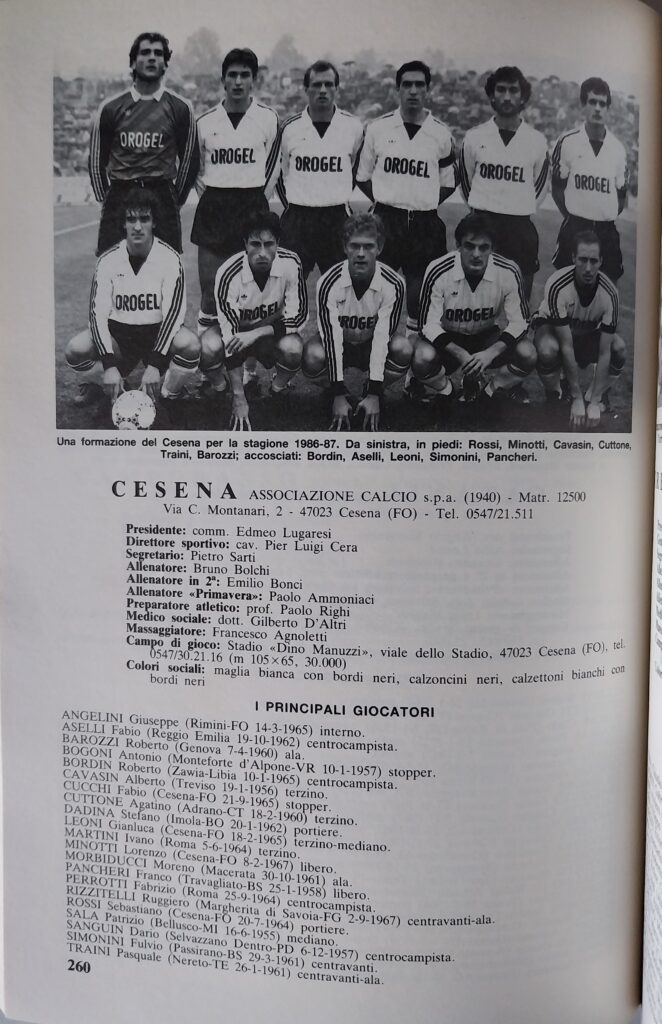 Panini Almanacco 1987, p. 260, Cesena 1986-87