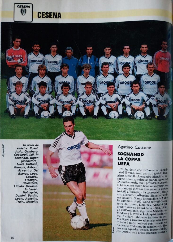 Radiocorriere TV 9 ottobre 1988, n. 41, p. 16, presentazione Cesena 1988-89 Cuttone