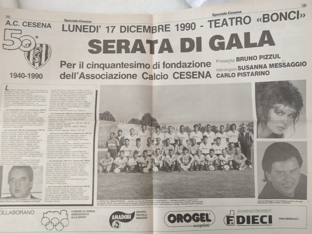 SPECIALE CESENA 1990 - Resto del Carlino 8 dicembre 1990 p. 12-13