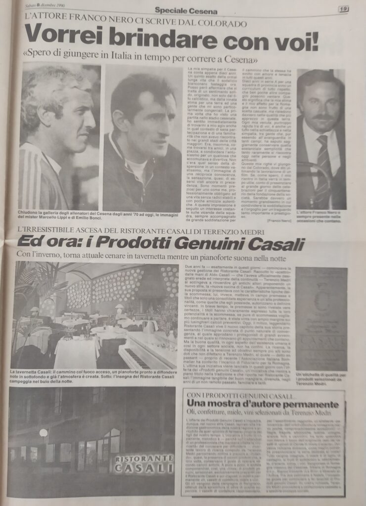 SPECIALE CESENA 1990 - Resto del Carlino 8 dicembre 1990 p. 19