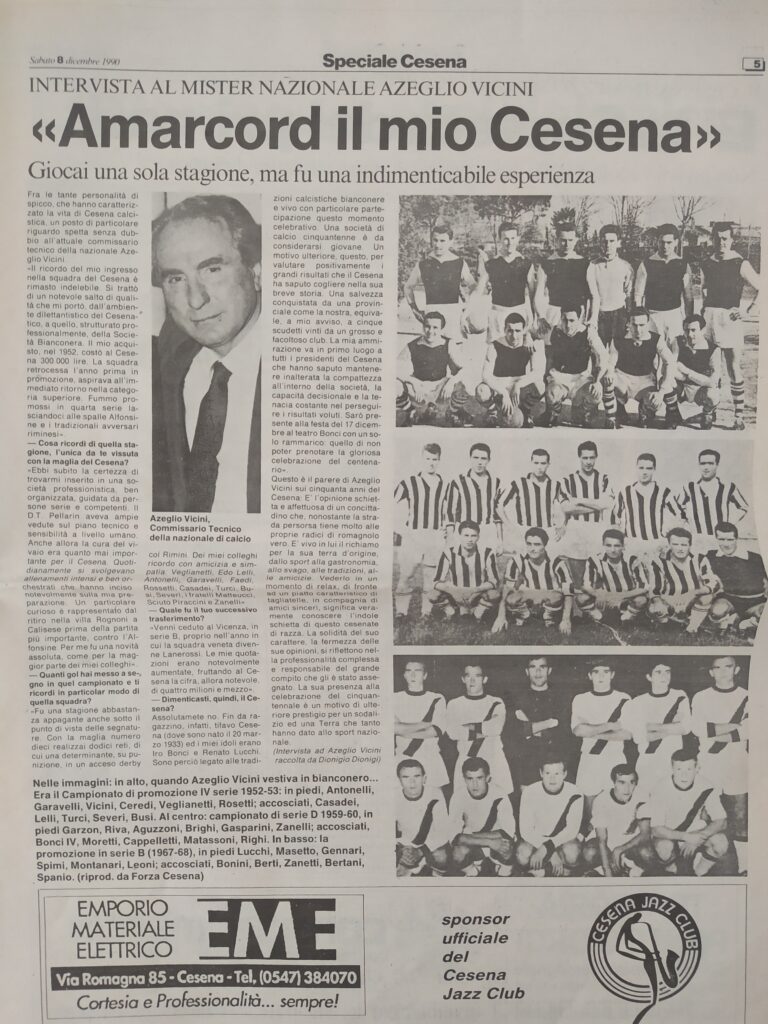 SPECIALE CESENA 1990 - Resto del Carlino 8 dicembre 1990 p. 5